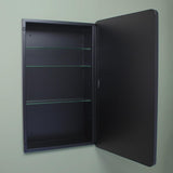 16×20 Austin Farmhouse Metal Framed Rounded Rectangle Recessed Bathroom Medicine Cabinet, Beveled Mirror, 14×18 in-Wall Opening, powder-coated Steel, Glass Shelves, Magnet Close, Brushed Nickel